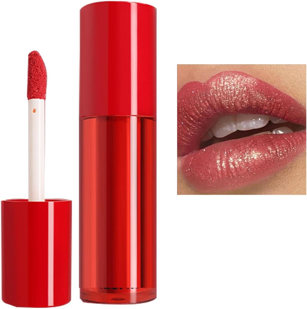 Powder Lip Gloss | Lip Stain Tint - Matte Glitter Lip Gloss for Outdoor Gatherings, Shopping, Lip Gloss Makeup, Long-Lasting Lipstick
