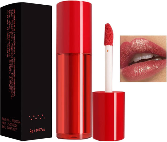 Powder Lip Gloss | Lip Stain Tint - Matte Glitter Lip Gloss for Outdoor Gatherings, Shopping, Lip Gloss Makeup, Long-Lasting Lipstick