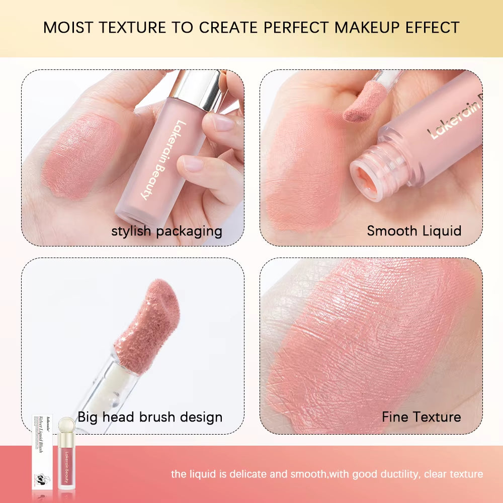 Rare Liquid Blush Velvet Matte Blusher Face Pigment Lasting Beauty Natural Cream Cheek Tint Orange Peach Blush Makeup Maquiagem