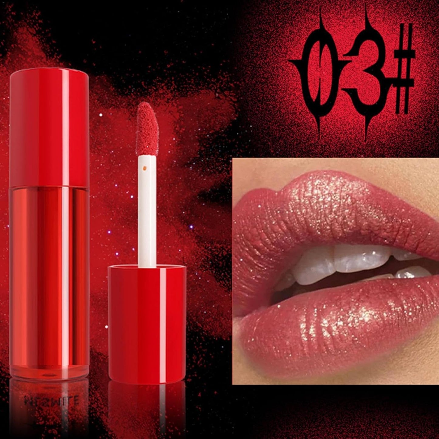 Powder Lip Gloss | Lip Stain Tint - Matte Glitter Lip Gloss for Outdoor Gatherings, Shopping, Lip Gloss Makeup, Long-Lasting Lipstick