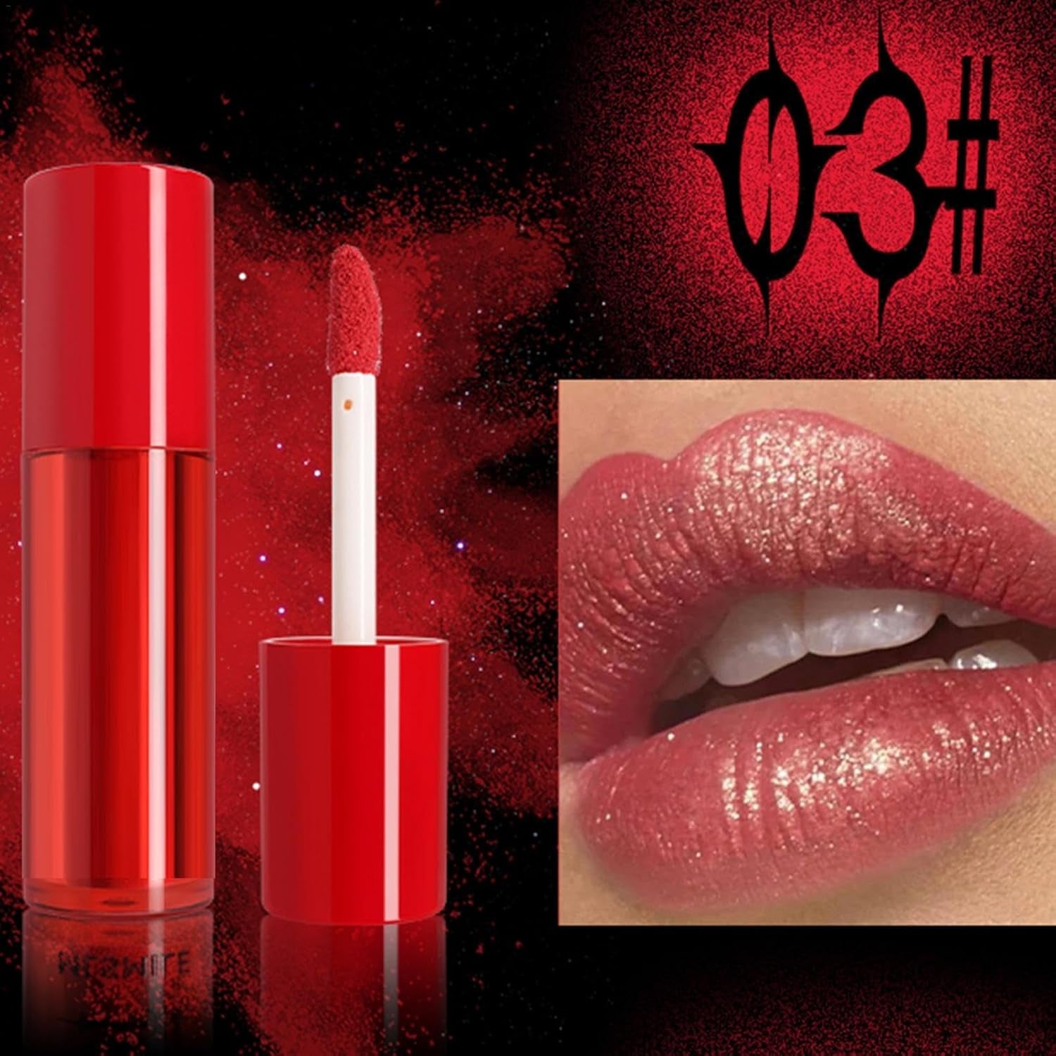 Powder Lip Gloss | Lip Stain Tint - Matte Glitter Lip Gloss for Outdoor Gatherings, Shopping, Lip Gloss Makeup, Long-Lasting Lipstick
