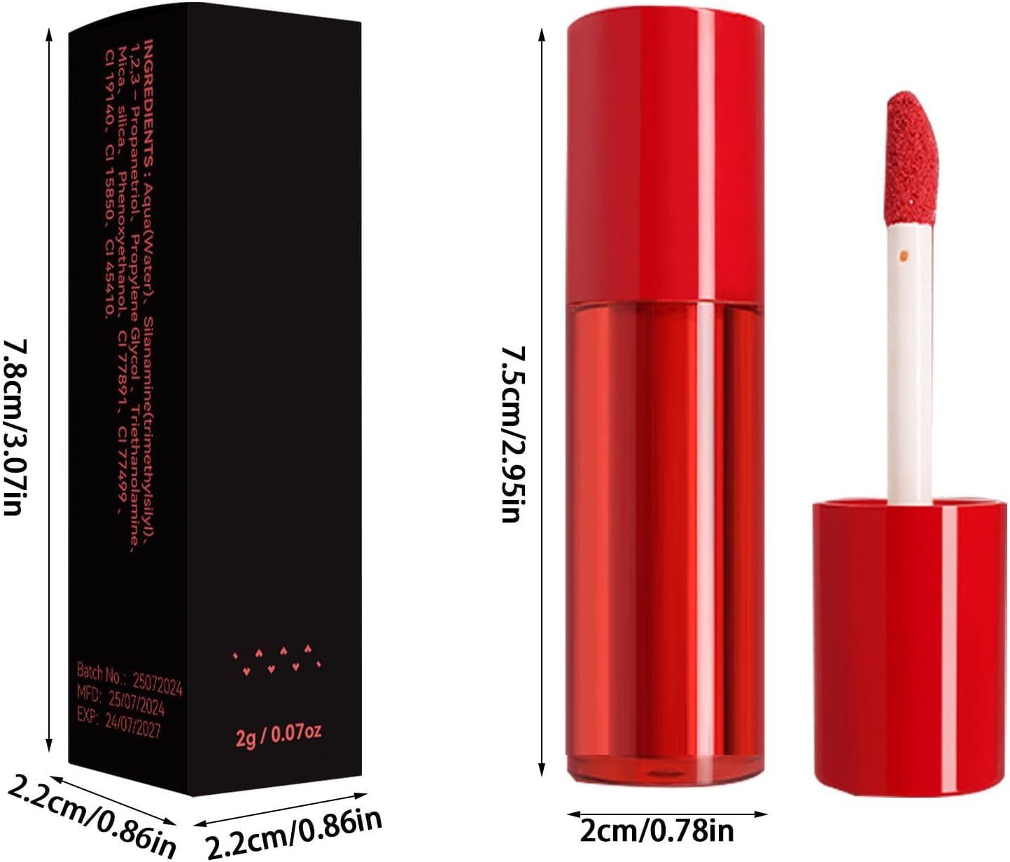 Powder Lip Gloss | Lip Stain Tint - Matte Glitter Lip Gloss for Outdoor Gatherings, Shopping, Lip Gloss Makeup, Long-Lasting Lipstick