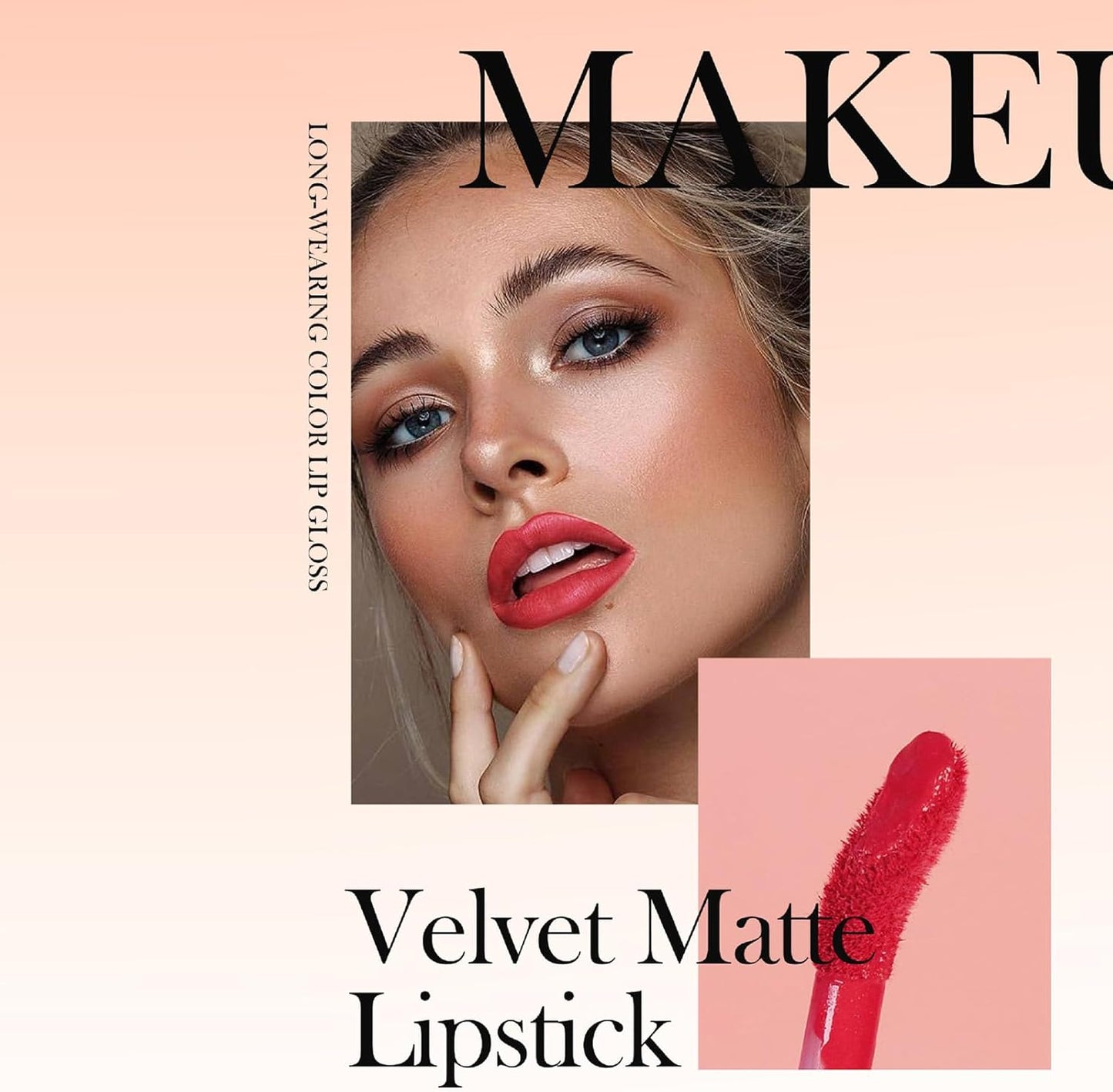 6 Color Matte Liquid Lipstick, Girl Lip Gloss, Waterproof Long Lasting Lip Glaze, Beauty Moisturizing Lip Tint Makeup Set Lip Cosmetic Travel Kit for Women Shimmer Glitter Liquid Eyeshadow