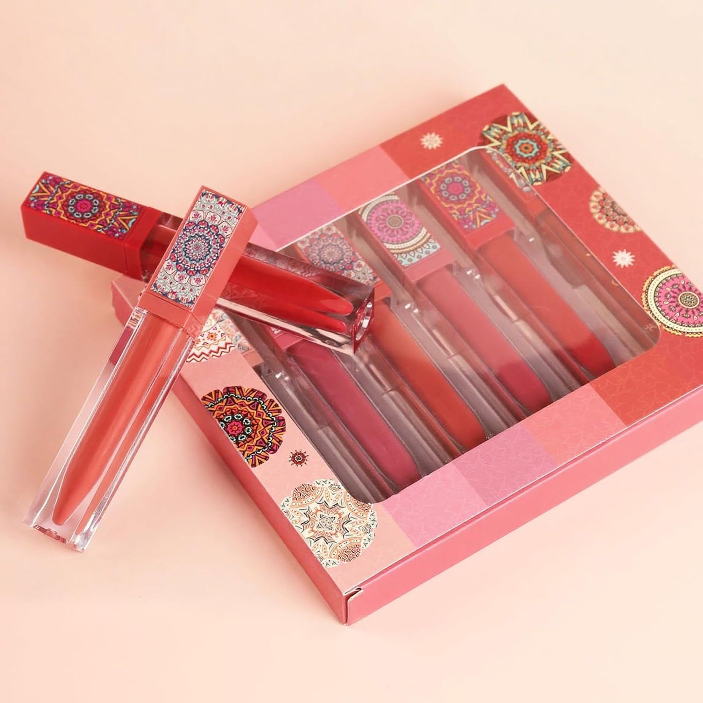6 Color Matte Liquid Lipstick, Girl Lip Gloss, Waterproof Long Lasting Lip Glaze, Beauty Moisturizing Lip Tint Makeup Set Lip Cosmetic Travel Kit for Women Shimmer Glitter Liquid Eyeshadow