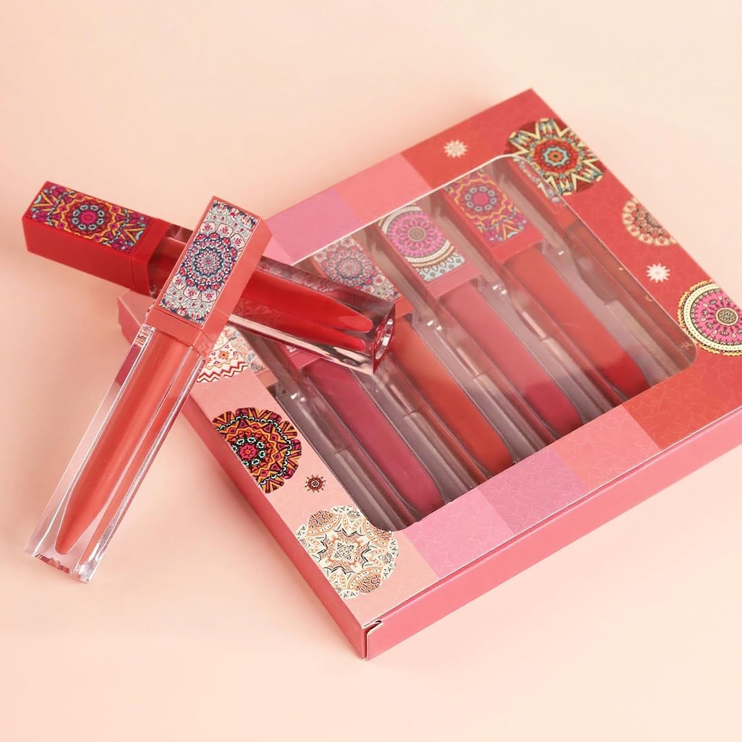 6 Color Matte Liquid Lipstick, Girl Lip Gloss, Waterproof Long Lasting Lip Glaze, Beauty Moisturizing Lip Tint Makeup Set Lip Cosmetic Travel Kit for Women Shimmer Glitter Liquid Eyeshadow