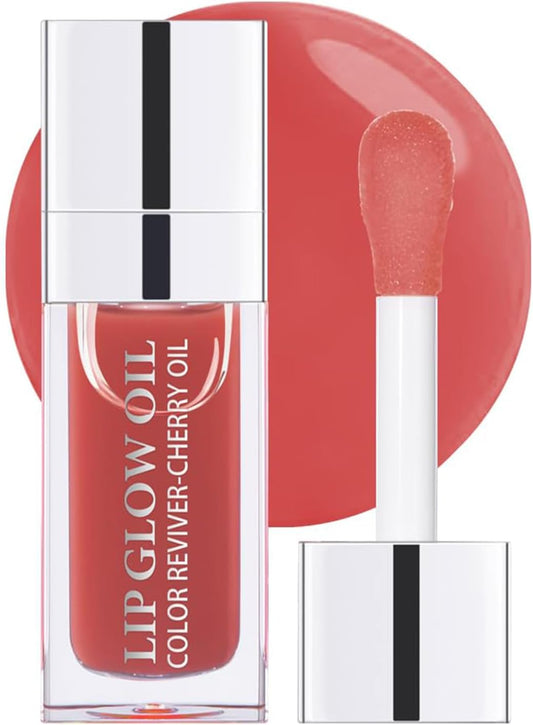 Hydrating Lip Glow Oil, Plumping Lip Gloss, No-Sticky Transparent Moisturizing Lip Balm, Natural Lip Plumper Gloss Make Lips Fuller and Moisturizing 04