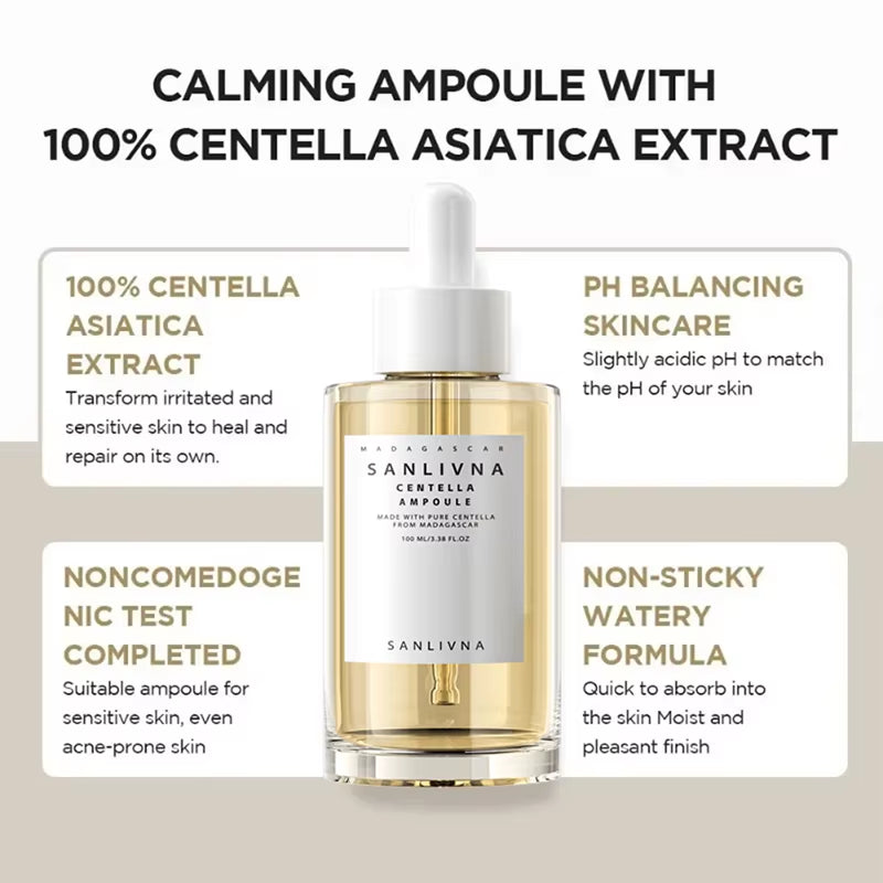 Facial Serum Centella Asiatica Moisturizing Brightening Fade Spots Reduce Fine Lines Facial Lift Skin Care Essence Korea Makeup
