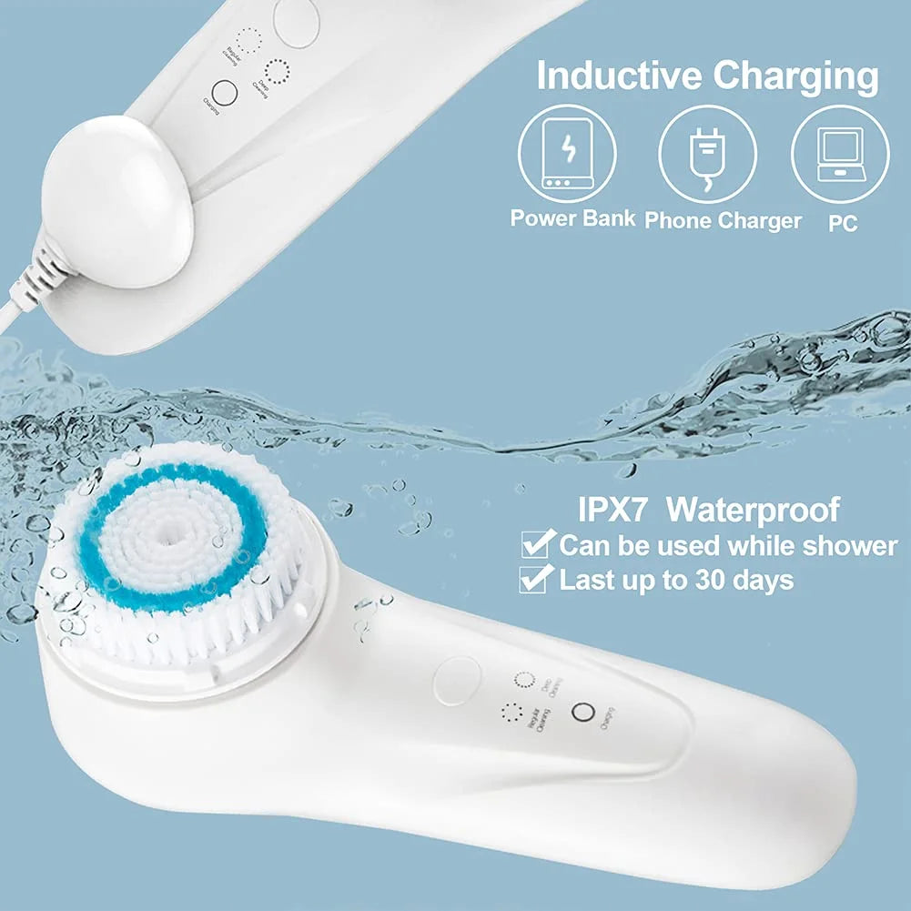 Sonic Vibrating Facial Cleansing Brush Face Skin SPA Deep Scrubber Skin Care for Cleaning Exfoliating Makeup Remover Beauty Tool