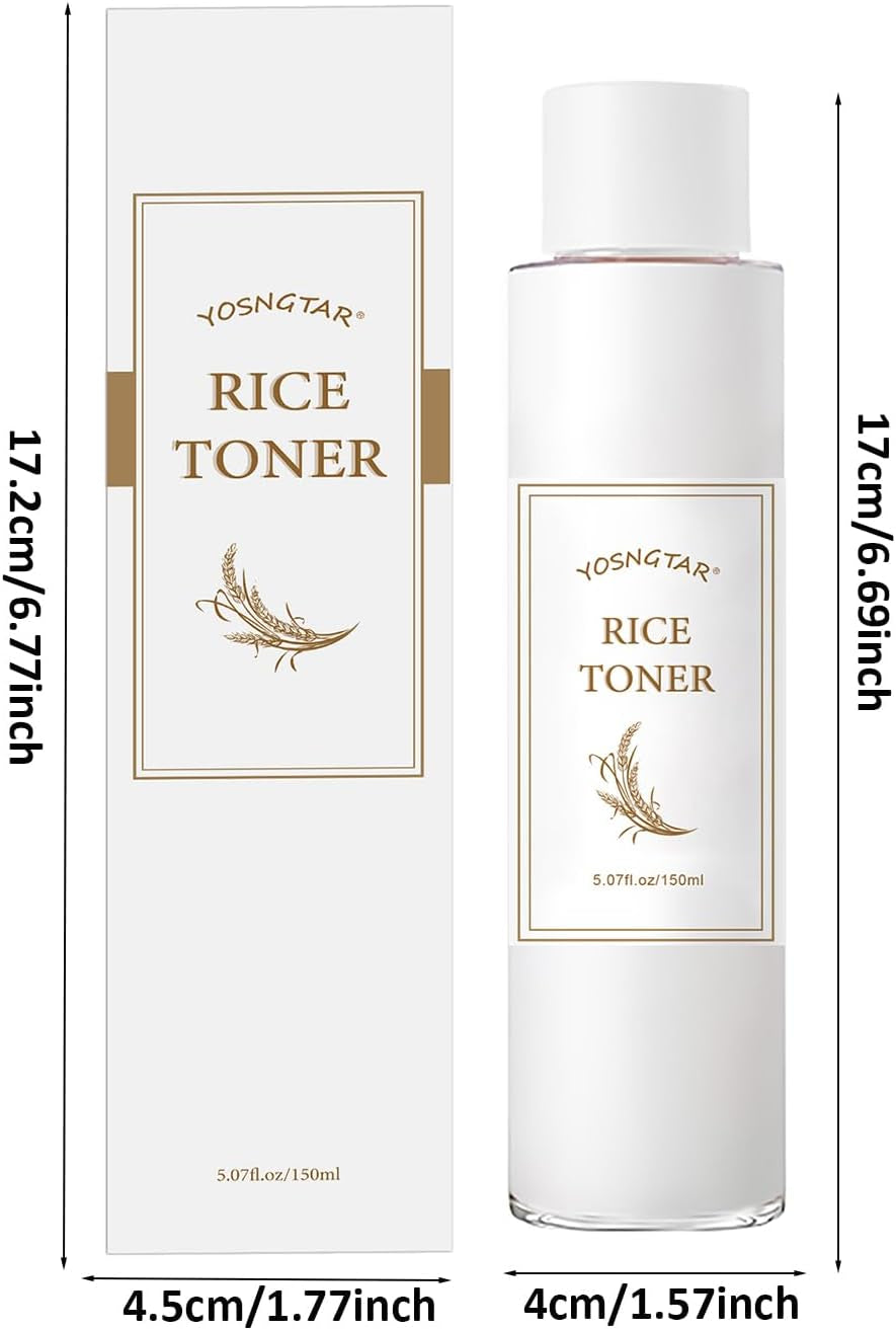Rice Toner, Enriched with Brown Rice Extract, Is Specifically Formulated to Hydrate the Skin, Effectively Refreshing and Soothing It, in Line with Vegan Skincare Principles. 150ML (Rice)