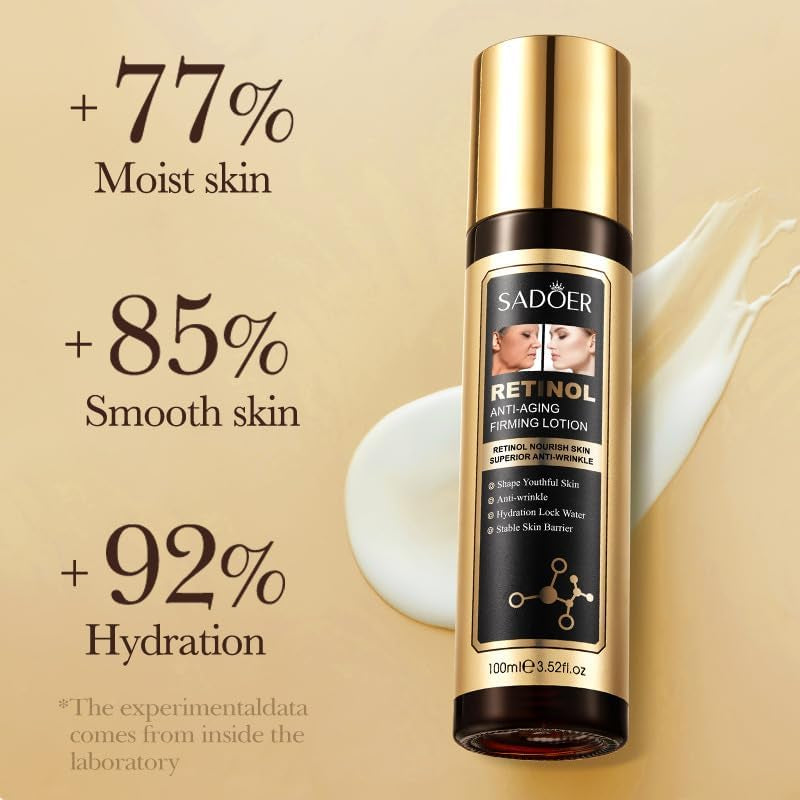 Retinol Water Emulsion anti Wrinkle and Firming Lotion, Moisturizing, Nourishing and Tender Skin.(Lotion 100Ml)