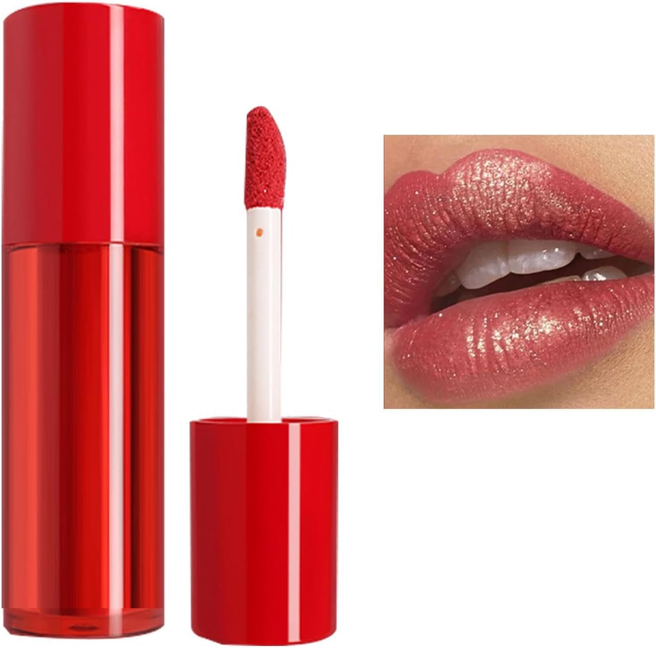 Powder Lip Gloss | Lip Stain Tint - Matte Glitter Lip Gloss for Outdoor Gatherings, Shopping, Lip Gloss Makeup, Long-Lasting Lipstick