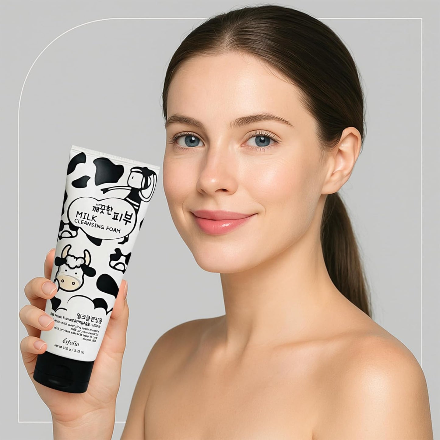 Milk Cleansing Foam – Hydrating Face Wash for All Skin – Korean Skincare Milk Protein for Gentle Deep Cleansing – Moisturizing Facial Cleanser for Soft & Smooth Skin (5.29Oz -150G)