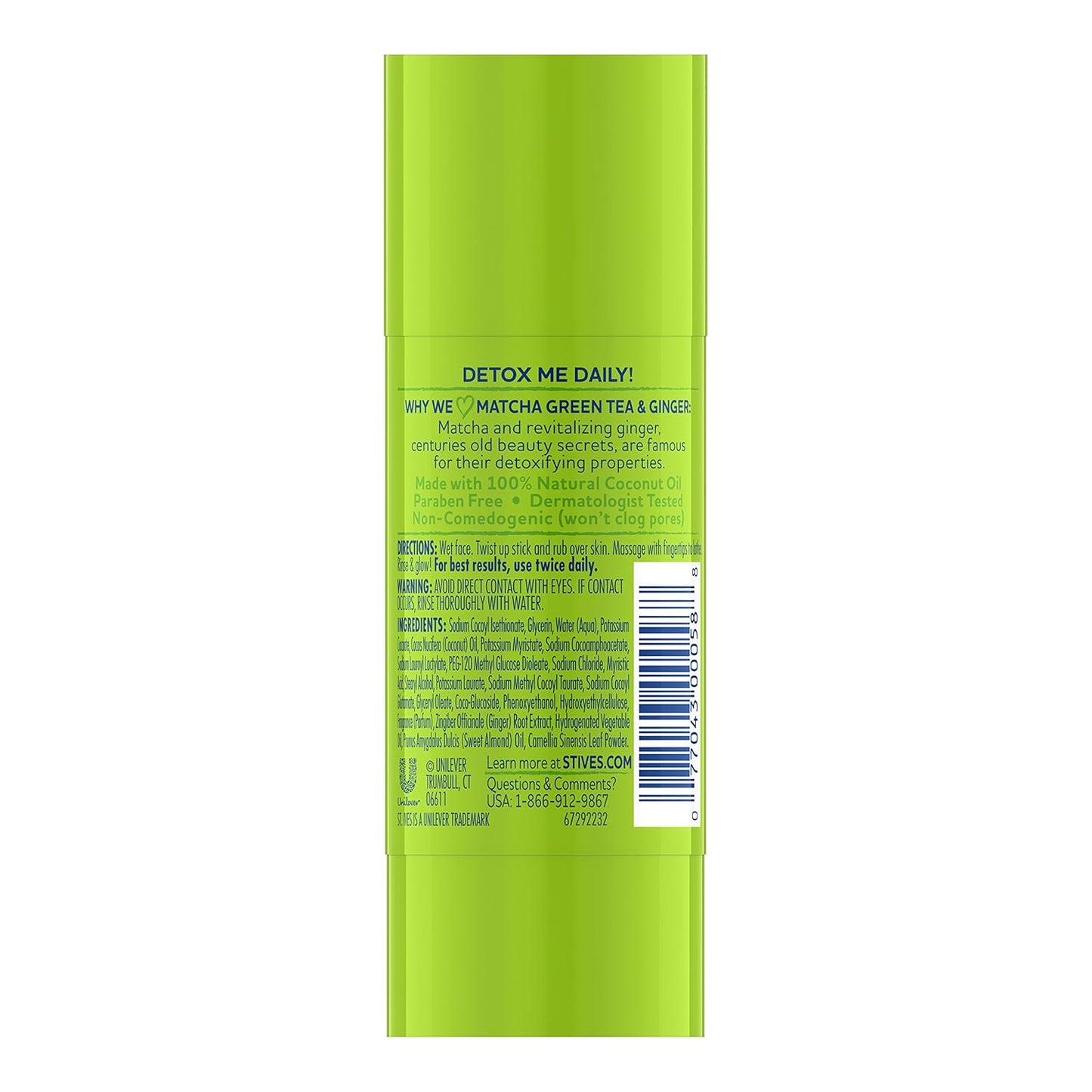 Detox Me Daily Cleansing Stick, Matcha Green Tea & Ginger 1.6 Oz