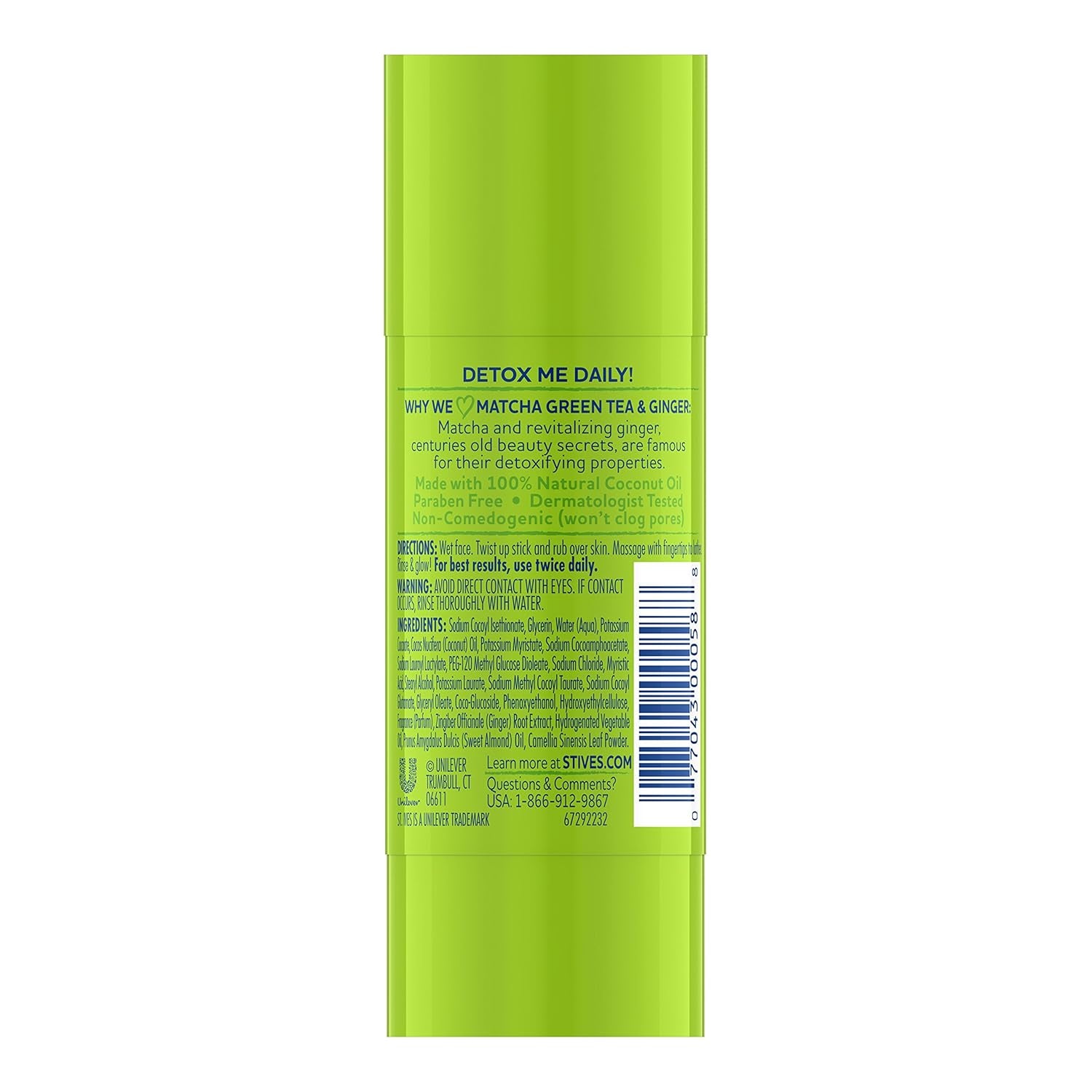 Detox Me Daily Cleansing Stick, Matcha Green Tea & Ginger 1.6 Oz