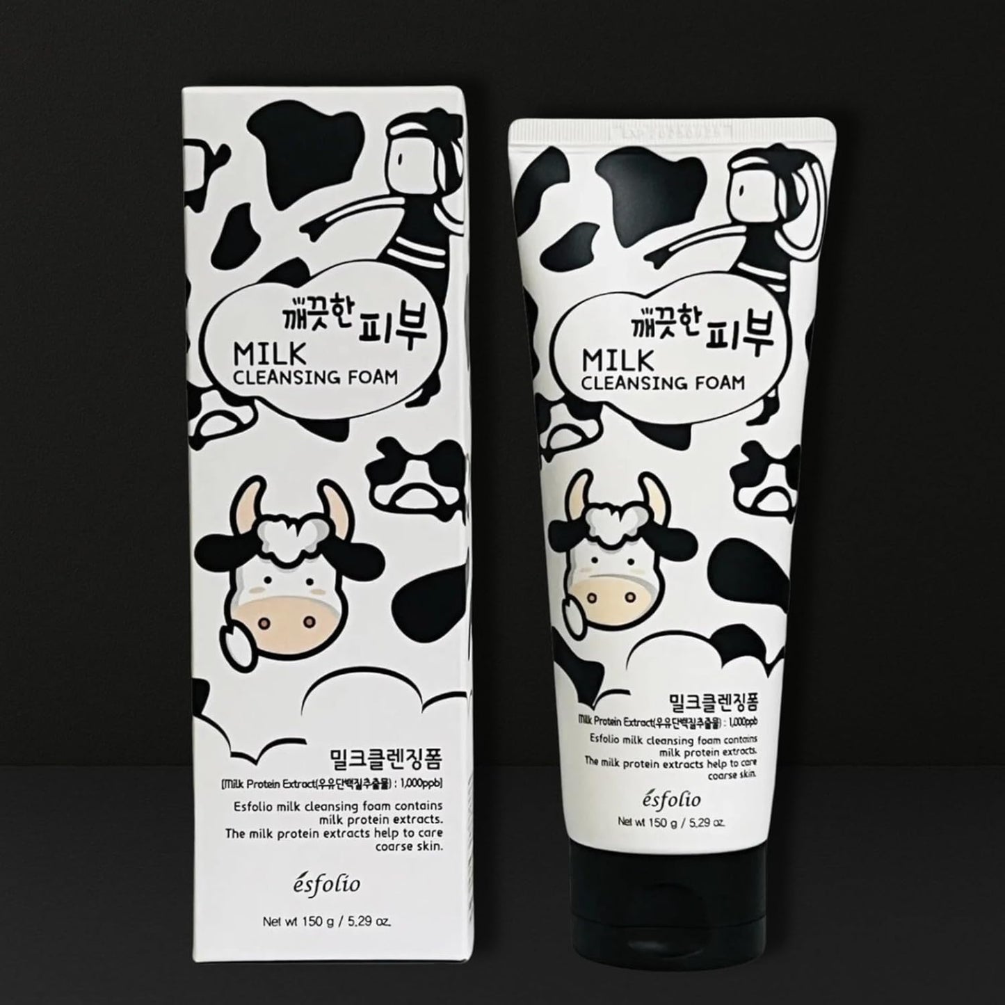 Milk Cleansing Foam – Hydrating Face Wash for All Skin – Korean Skincare Milk Protein for Gentle Deep Cleansing – Moisturizing Facial Cleanser for Soft & Smooth Skin (5.29Oz -150G)