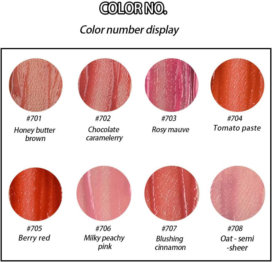 Tinted Lip Balm, Lipstick, Lip Gloss, Waterproof Long-Lasting Lipstick for Lip Plumper Gloss and Makeup, Liquid Blush Lip Tint Gift (#702 Chocolate Caramel Berry)