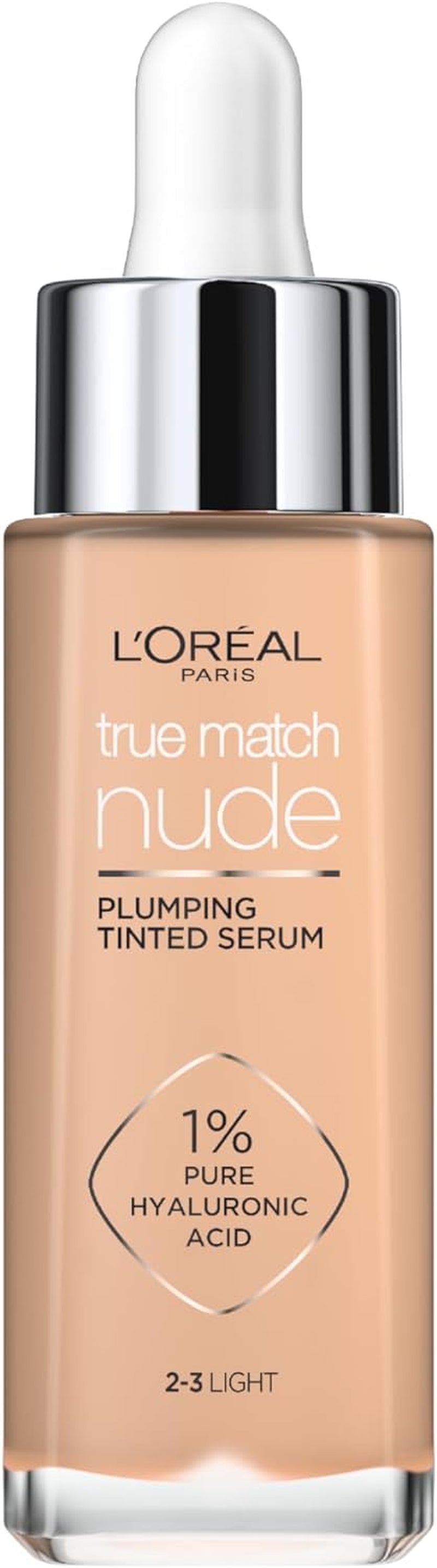 L’Oréal Paris, Serum Foundation, Hydrating & Smoothing, True Match Nude Plumping Serum, 30 Ml, Shade: 2-3 Light