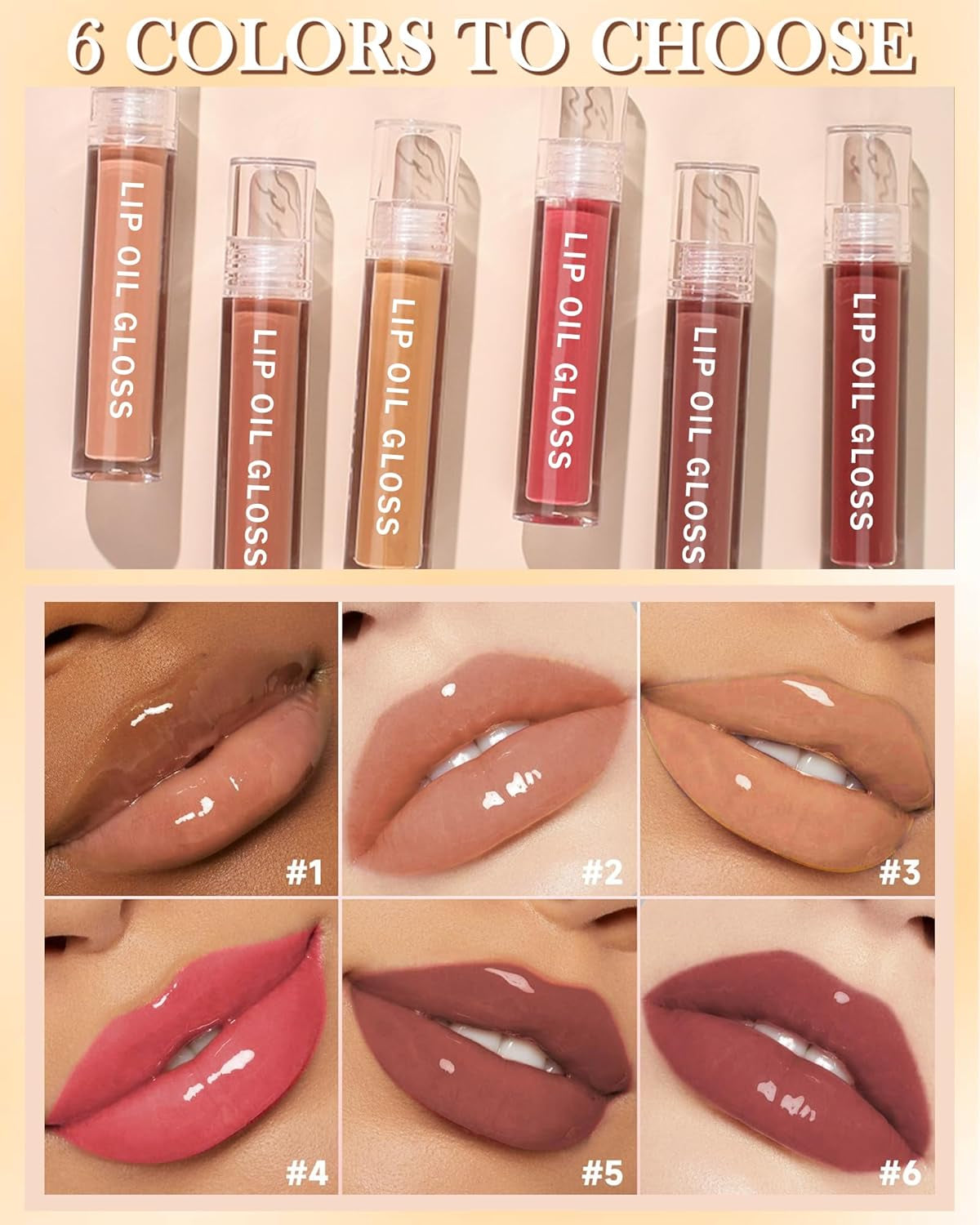 Hydrating Lip Tint Stain-1Pcs Tinted Plumping Lip Glow Oil, Moisturizing Water Lip Stain Makeup, Pigmented Non-Sticky Vegan Lip Gloss, Multi-Use Lip & Cheek Tint, Nude Glossy Finish, Cruelty Free-03#
