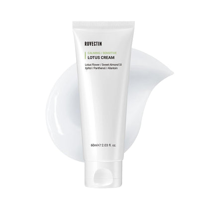 Calming Lotus Water Cream - Lightweight Moisturizer Face Cream for Oily, Combination Skin | 75% Lotus Water Extract for Skin Purifying, Anti-Aging | Vegan Korean Skincare (2.1 Fl.Oz, 60Ml)